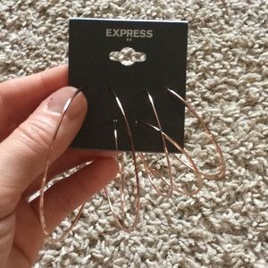 Rose gold tone hoop earrings